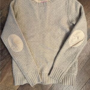 Ted Baker Textured Beige Sweater with Elbow Patches